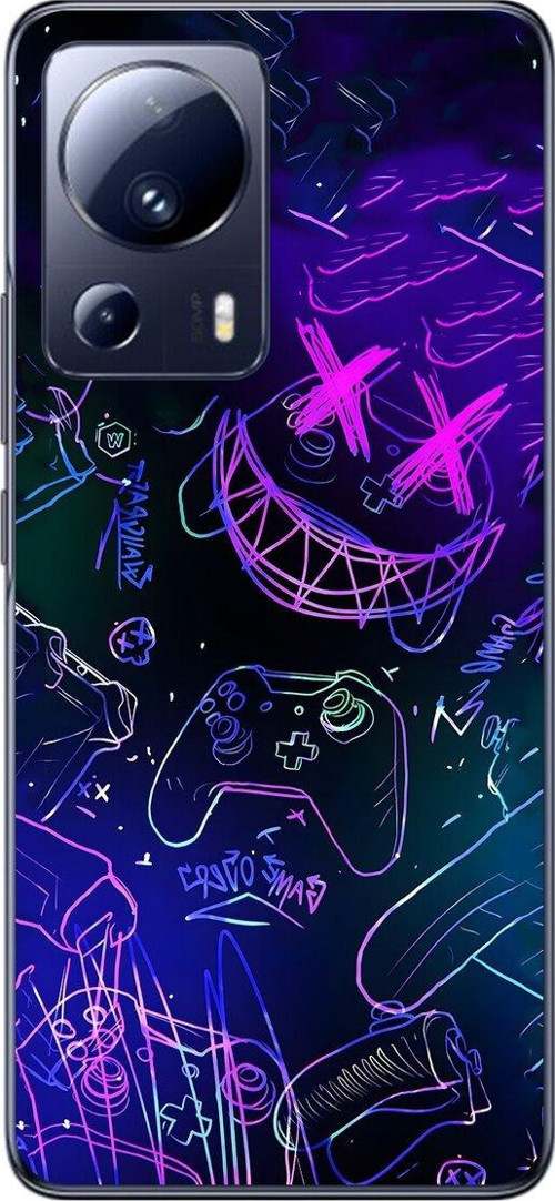 Xiaomi Mi 13 Lite Uyumlu Şeffaf Kılıf Graffiti 4 Tasarımlı