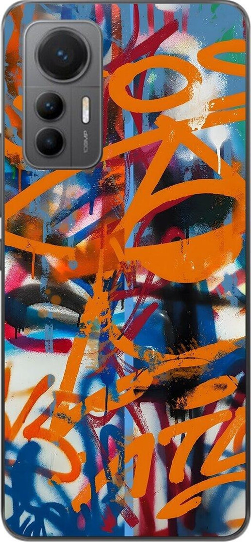 Xiaomi Mi 12 Lite Uyumlu Şeffaf Kılıf Graffiti 2 Tasarımlı