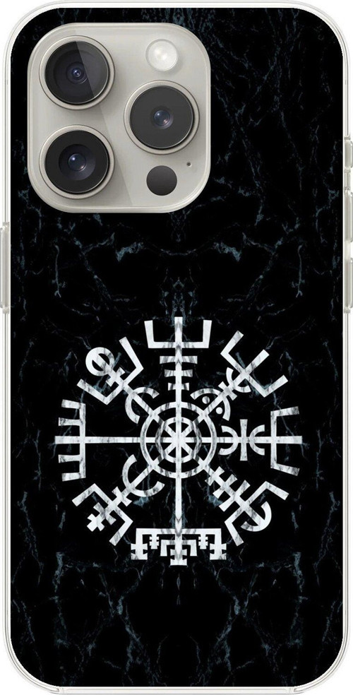 İphone 12 Pro Uyumlu Şeffaf Kılıf Nordic Viking 1 Tasarımlı
