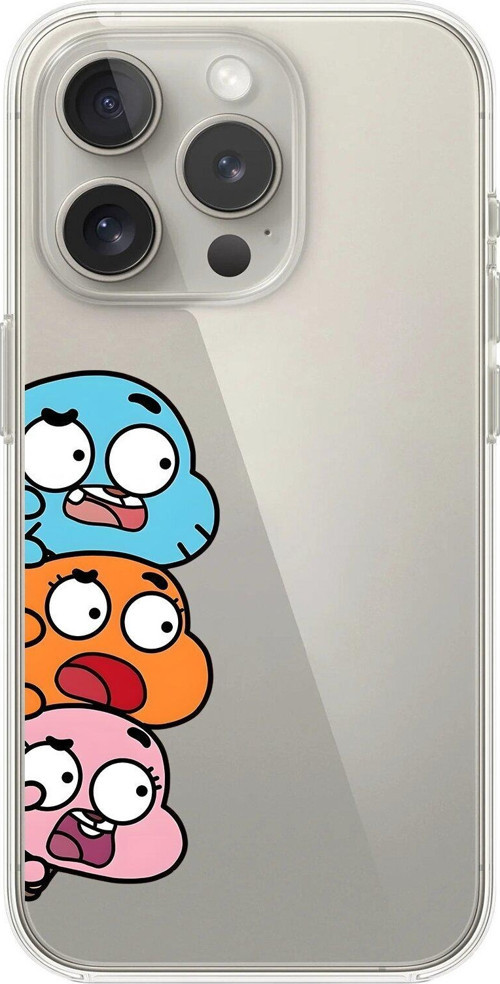 İphone 14 Pro Uyumlu Şeffaf Kılıf Cartoon Gumball 6 Tasarımlı