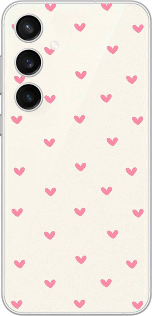 Galaxy S23 Uyumlu Şeffaf Kılıf Şeffaf Kalp 1 Tasarımlı