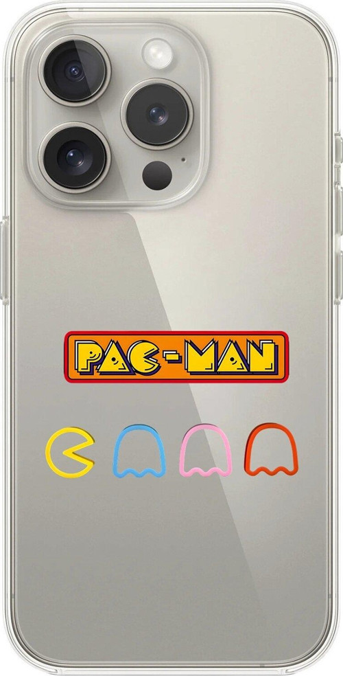 İphone 12 Pro Uyumlu Şeffaf Kılıf 1 Pac-Man Tasarımlı