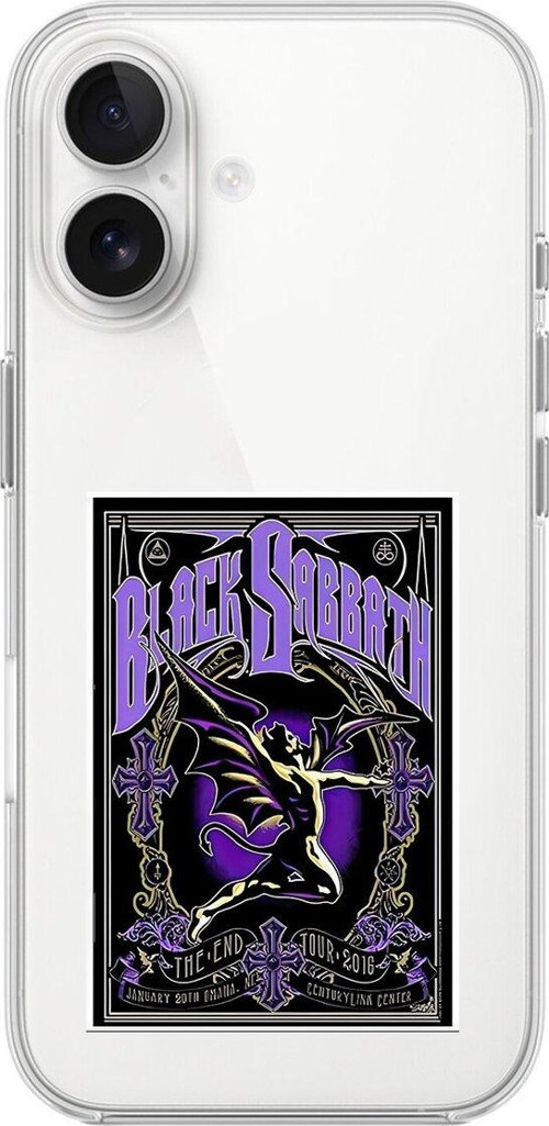 İphone 16 Plus Uyumlu Şeffaf Kılıf Black Sabbath Tasarımlı