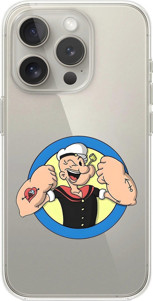 İphone 14 Pro Uyumlu Şeffaf Kılıf Cartoon Popeye 12 Tasarımlı