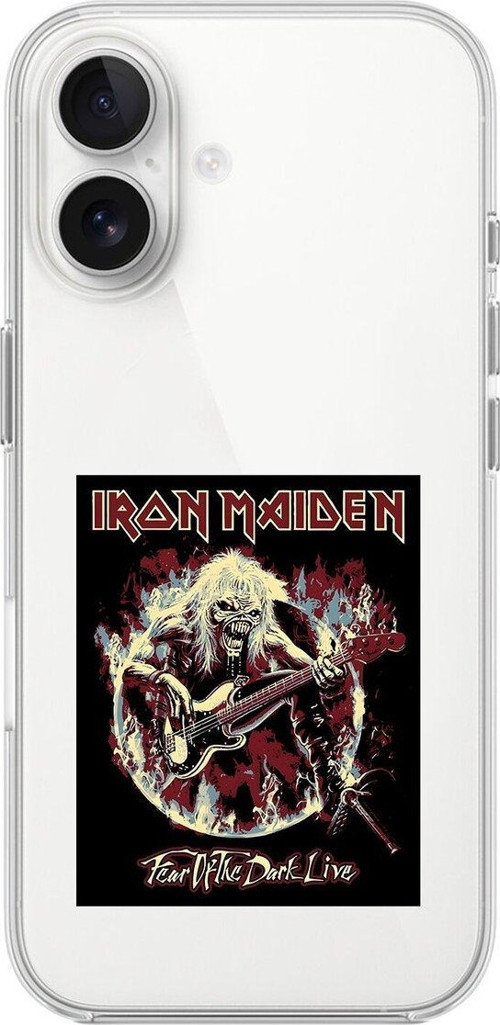 İphone 16 Plus Uyumlu Şeffaf Kılıf Iron Maiden Tasarımlı