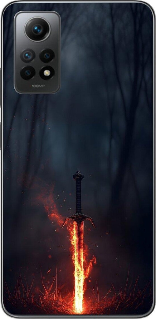 Xiaomi Redmi Note 12 Pro Uyumlu Şeffaf Kılıf Kılıç Tasarımlı