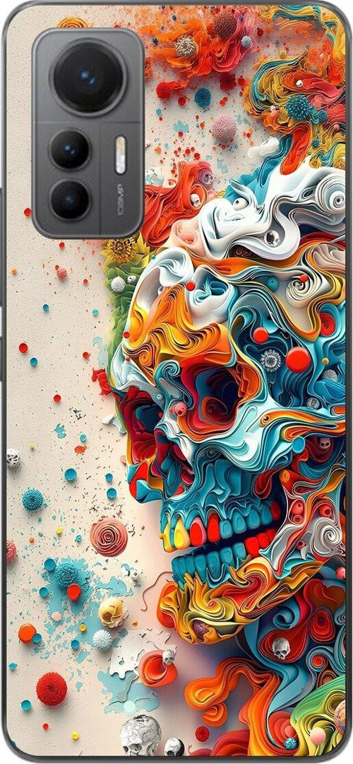 Xiaomi Mi 12 Lite Uyumlu Şeffaf Kılıf Graffiti 5 Tasarımlı