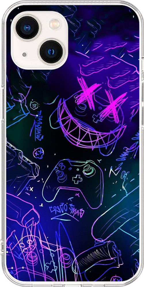 İphone 13 Uyumlu Şeffaf Kılıf Graffiti 4 Tasarımlı