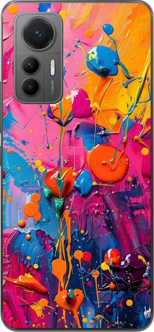 Xiaomi Mi 12 Lite Uyumlu Şeffaf Kılıf Graffiti 3 Tasarımlı