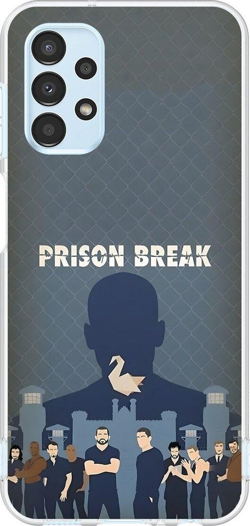 Samsung Galaxy A13 Uyumlu Şeffaf Kılıf Prison Break Tasarımlı