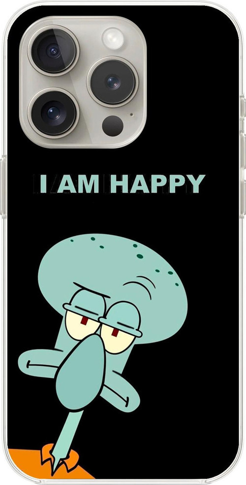 İphone 15 Pro Max Uyumlu Şeffaf Kılıf Sponge Bob Tasarımlı 3