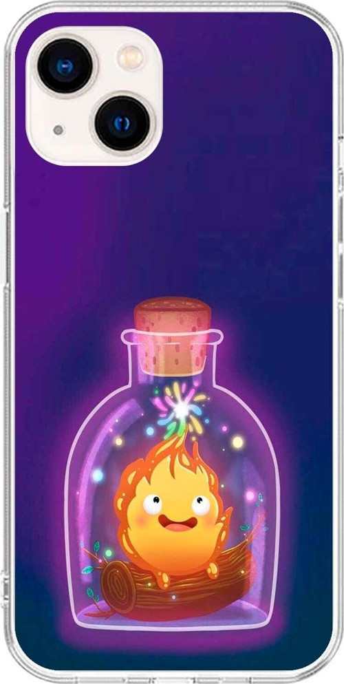 İphone 14 Plus Uyumlu Şeffaf Kılıf Howls Moving Castle Tasarımlı 2