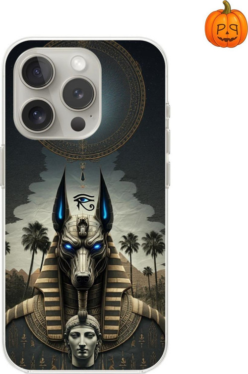 İphone 15 Pro Max Uyumlu Şeffaf Kılıf Antik Mısır 5 Tasarımlı