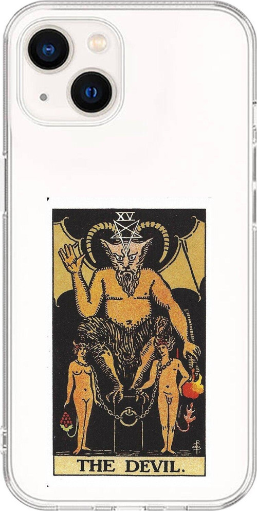 İphone 13 Mini Uyumlu Şeffaf Kılıf The Devil Tasarımlı