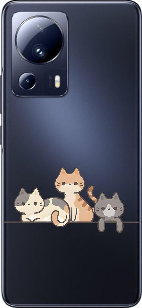 Xiaomi Mi 13 Lite Uyumlu Şeffaf Kılıf Kedişler 4 Tasarımlı