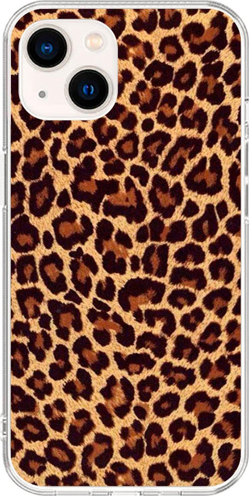 İphone 14 Uyumlu Şeffaf Kılıf Leopar Tasarımlı 1
