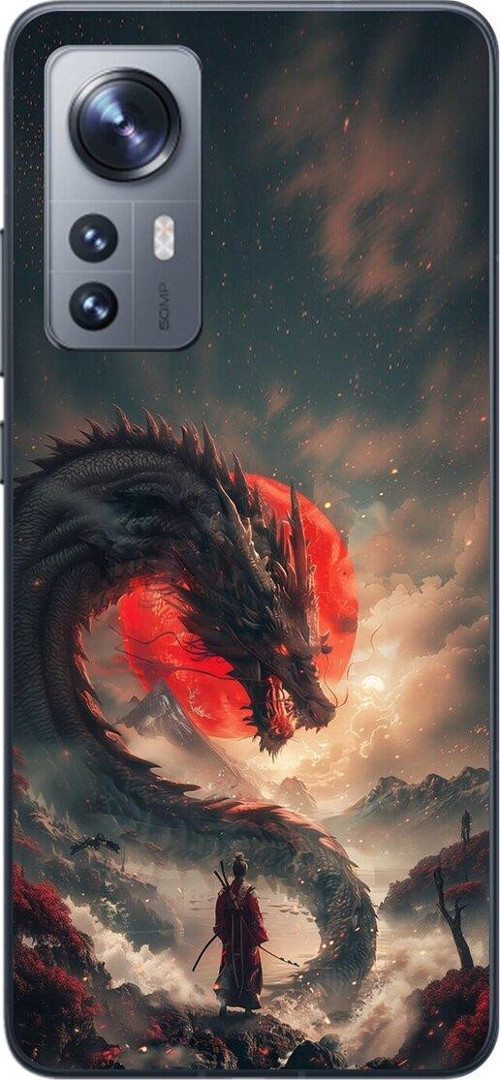 Xiaomi Mi 12 Uyumlu Şeffaf Kılıf Samurai 3 Tasarımlı