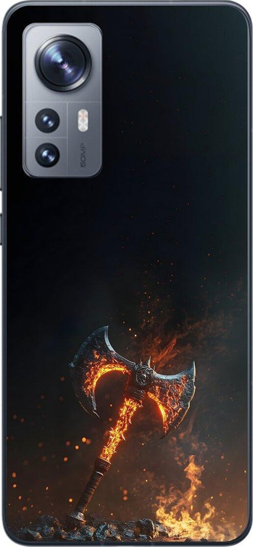 Xiaomi Mi 12 Uyumlu Şeffaf Kılıf Balta Tasarımlı