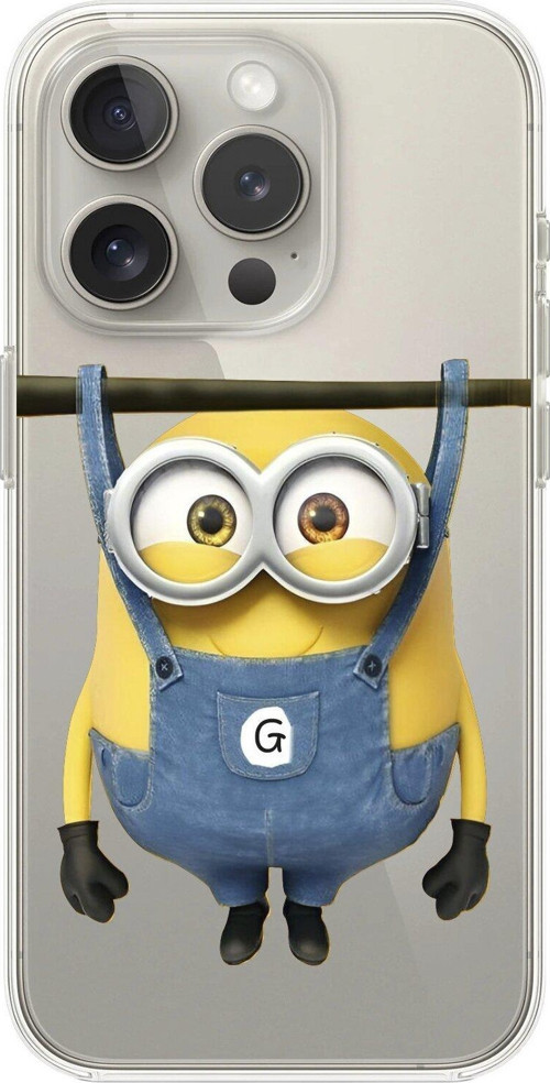 İphone 16 Pro Max Uyumlu Şeffaf Kılıf Minions Tasarımlı