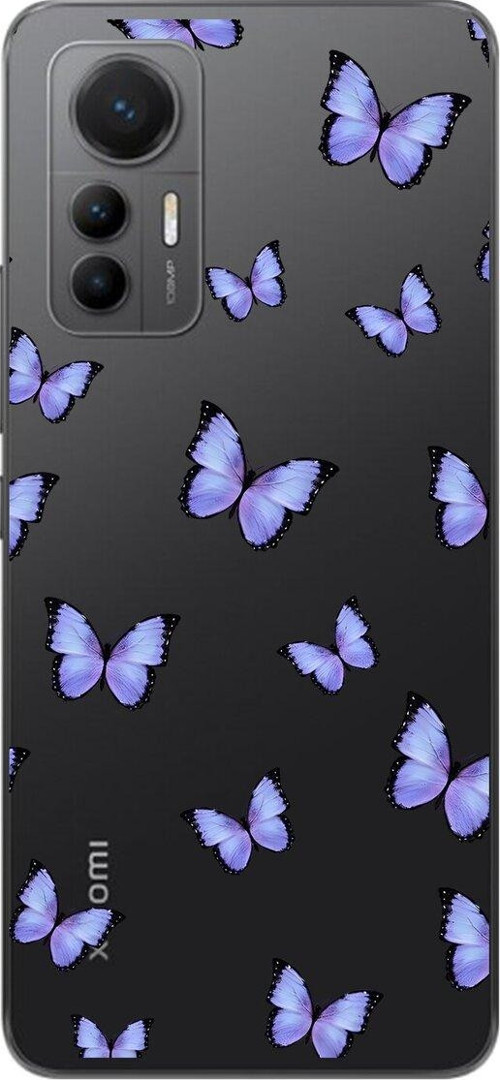 Xiaomi Mi 12 Lite Uyumlu Şeffaf Kılıf Kelebek 3 Tasarımlı