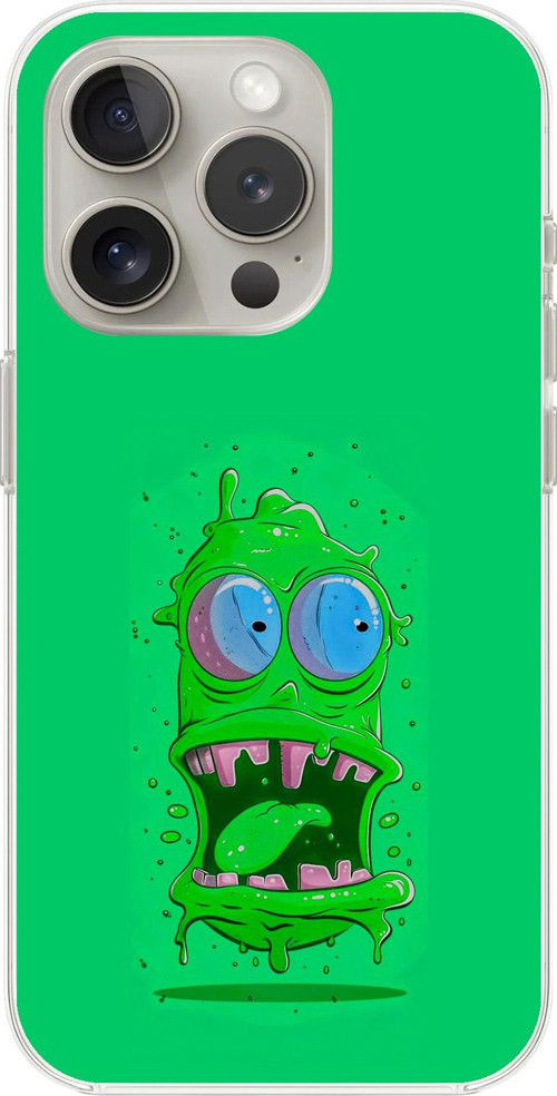 İphone 15 Pro Max Uyumlu Şeffaf Kılıf Virüs Tasarımlı 3