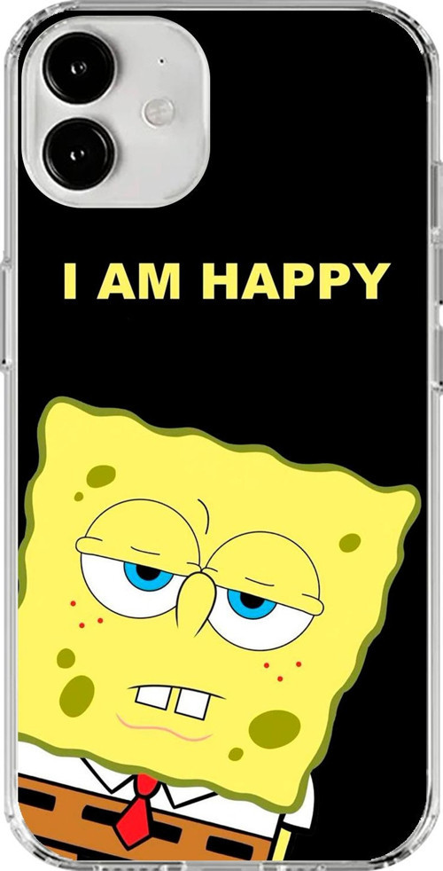 İphone 12 Mini Uyumlu Şeffaf Kılıf Sponge Bob Tasarımlı 1
