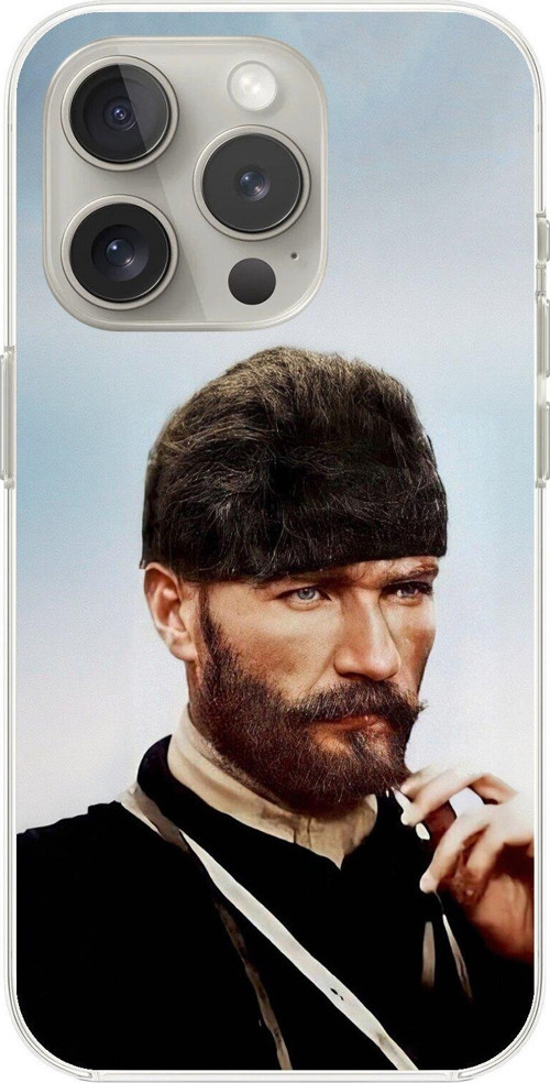 İphone 11 Pro Max Uyumlu Şeffaf Kılıf Atatürk 2 Tasarımlı