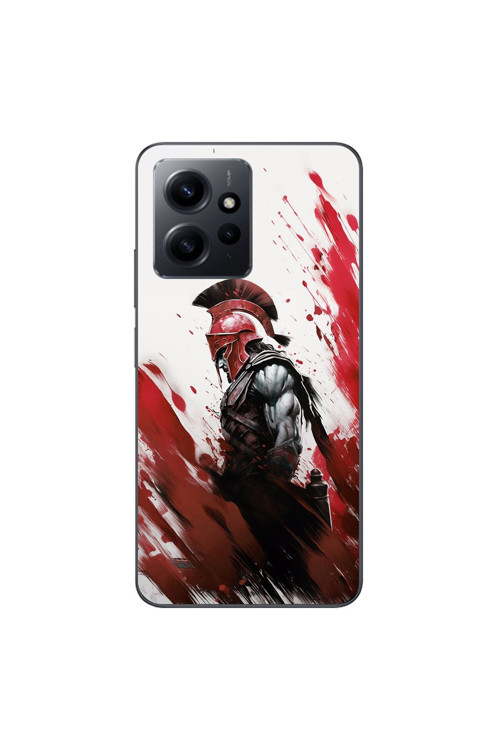 Xiaomi Redmi Note 12 Uyumlu Şeffaf Kılıf Spartan 1 Tasarımlı