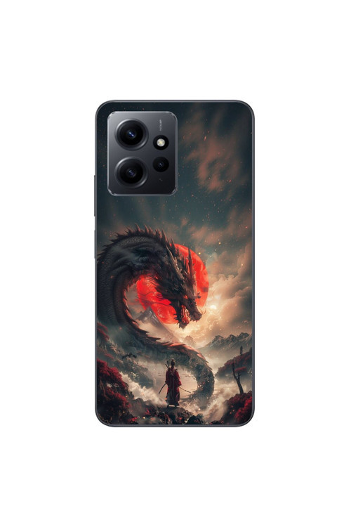 Xiaomi Redmi Note 12 Uyumlu Şeffaf Kılıf Samurai 3 Tasarımlı