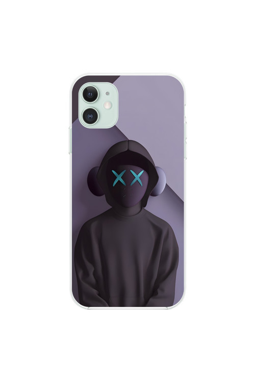 İphone 11 Uyumlu Şeffaf Kılıf No Face 2 Tasarımlı