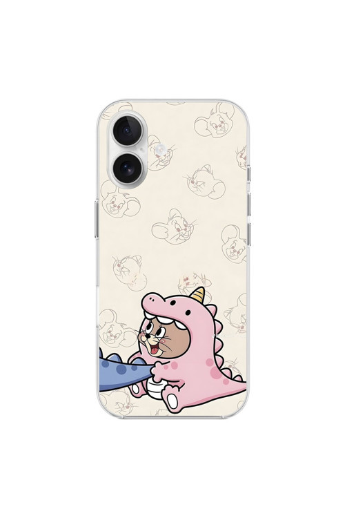 İphone 16 Plus Uyumlu Şeffaf Kılıf Couple Jerry 2 Tasarımlı