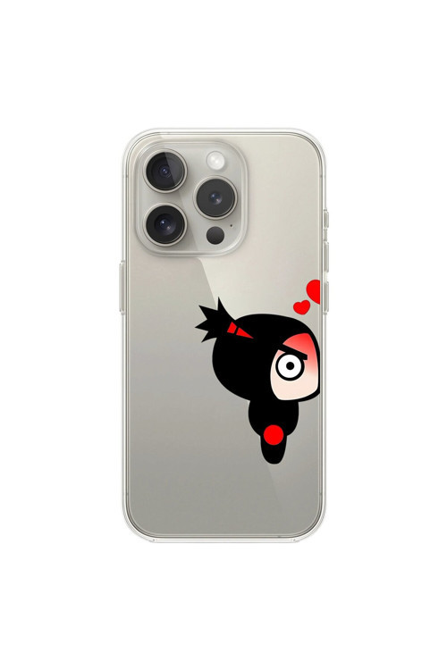 İphone 15 Pro Uyumlu Şeffaf Kılıf Couple Pucca 1 Tasarımlı