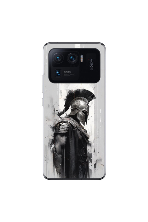 Xiaomi Mi 11 Pro Uyumlu Şeffaf Kılıf Spartan 2 Tasarımlı