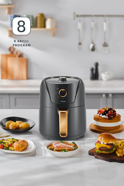 Airfryday 2505h 8 Farklı Programlı, Yağsız fritöz 4,3 Litre Airfryer