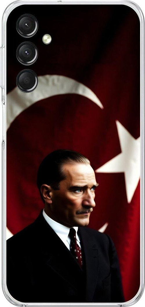 Samsung Galaxy A14 Uyumlu Şeffaf Kılıf Atatürk 4 Tasarımlı