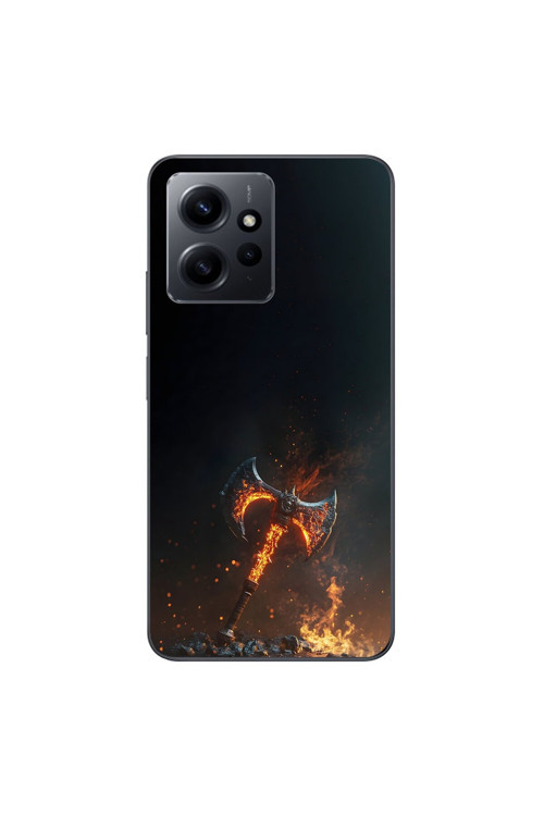 Xiaomi Redmi Note 12 Uyumlu Şeffaf Kılıf Balta Tasarımlı