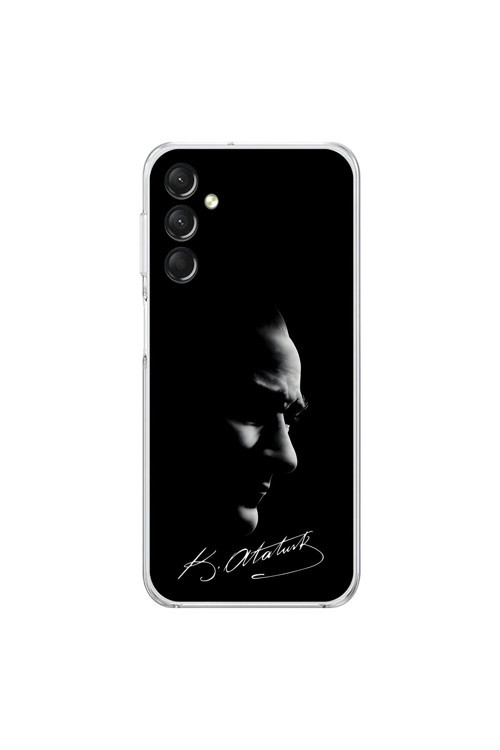 Samsung Galaxy A14 Uyumlu Şeffaf Kılıf Atatürk 1 Tasarımlı