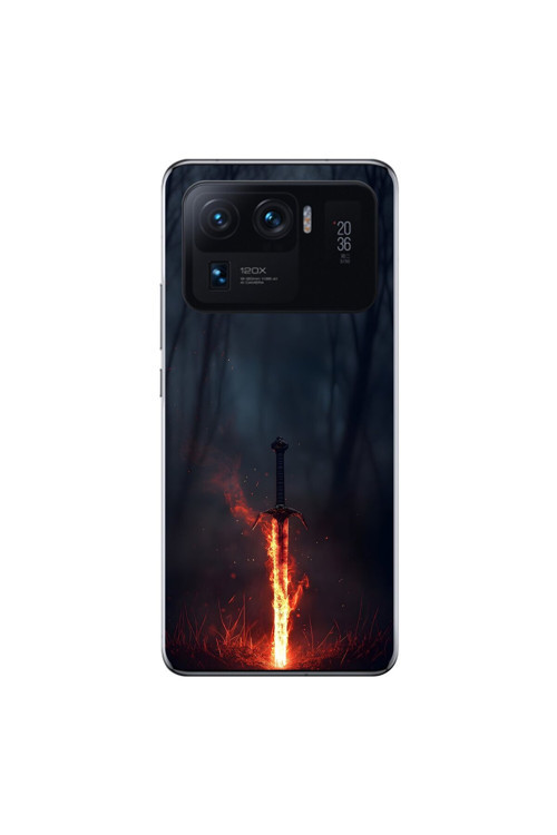 Xiaomi Mi 11 Pro Uyumlu Şeffaf Kılıf Kılıç Tasarımlı