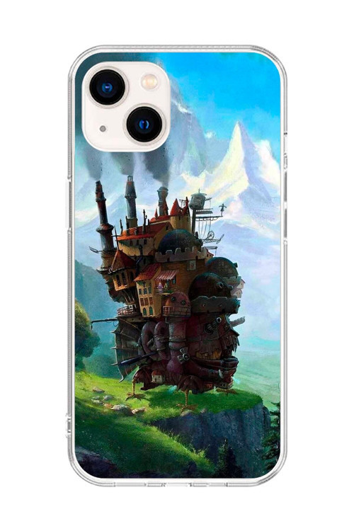 İphone 15 Uyumlu Şeffaf Kılıf Howls Moving Castle Tasarımlı 1