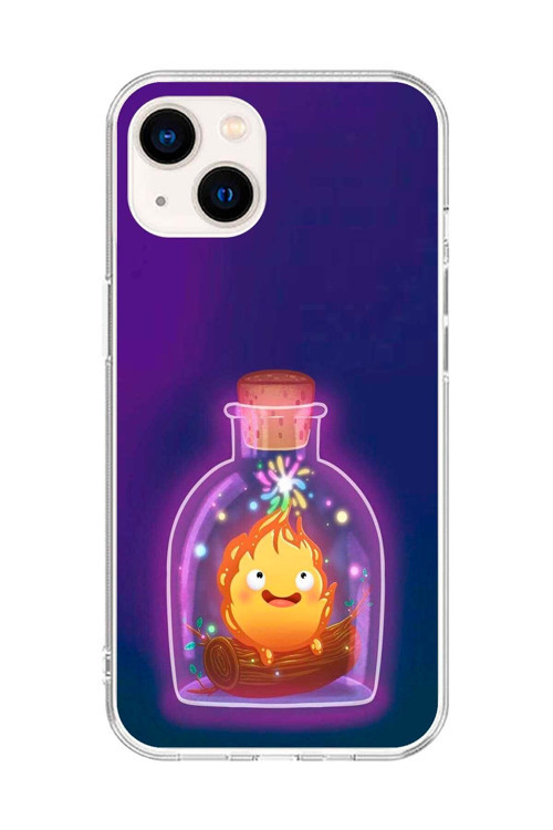 İphone 15 Uyumlu Şeffaf Kılıf Howls Moving Castle Tasarımlı 2