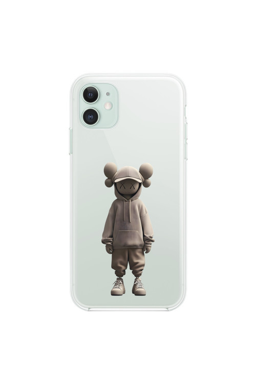 İphone 11 Uyumlu Şeffaf Kılıf No Face 3 Tasarımlı