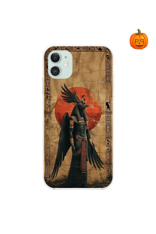 İphone 11 Uyumlu Şeffaf Kılıf Antik Mısır 7 Tasarımlı