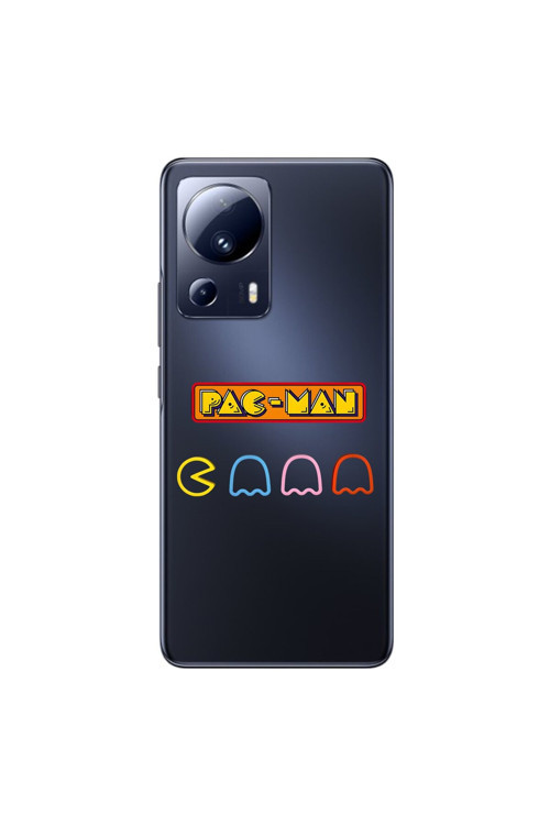 Xiaomi Mi 13 Lite Uyumlu Şeffaf Kılıf 1 Pac-Man Tasarımlı