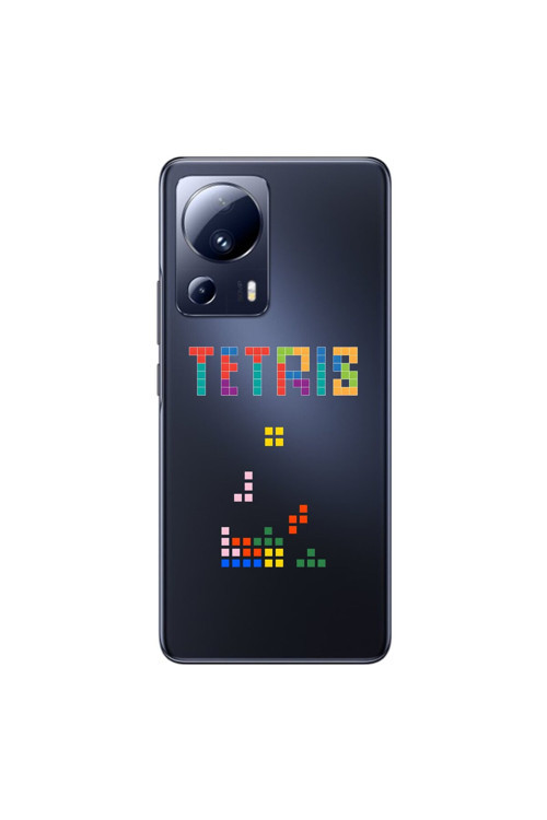Xiaomi Mi 13 Lite Uyumlu Şeffaf Kılıf 3 Tetris Tasarımlı