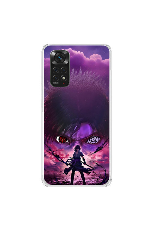 Xiaomi Redmi Note 11 Uyumlu Şeffaf Kılıf Naruto Sasuke Tasarımlı