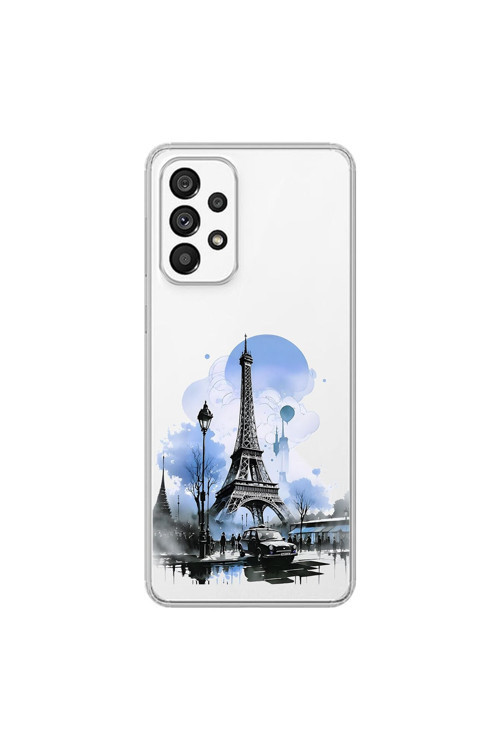 Samsung Galaxy A73 Uyumlu Şeffaf Kılıf Paris 2 Tasarımlı
