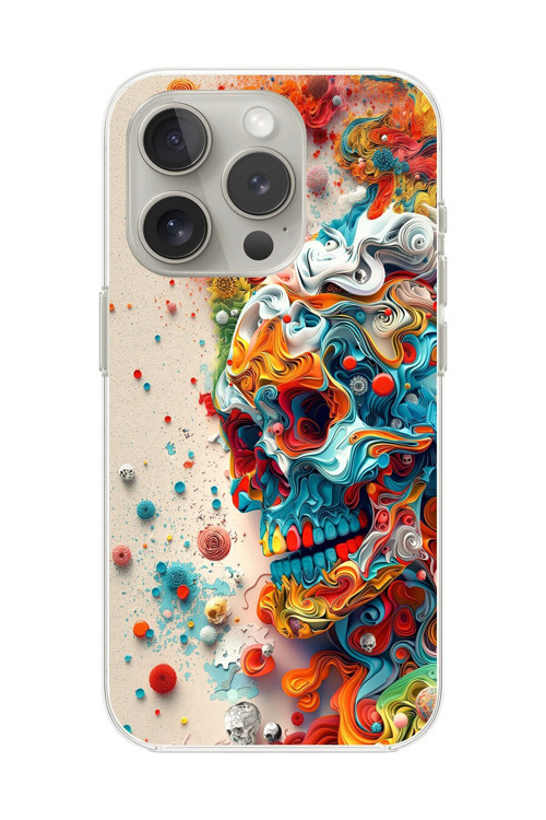 İphone 14 Pro Uyumlu Şeffaf Kılıf Graffiti 5 Tasarımlı
