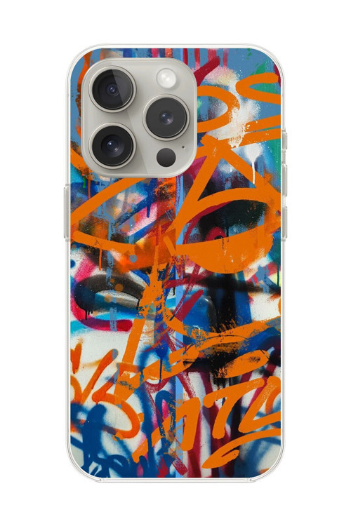 İphone 14 Pro Uyumlu Şeffaf Kılıf Graffiti 2 Tasarımlı