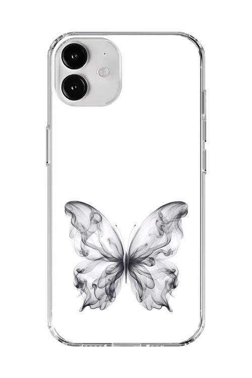 İphone 12 Uyumlu Şeffaf Kılıf Dumanlı Kelebek Tasarımlı