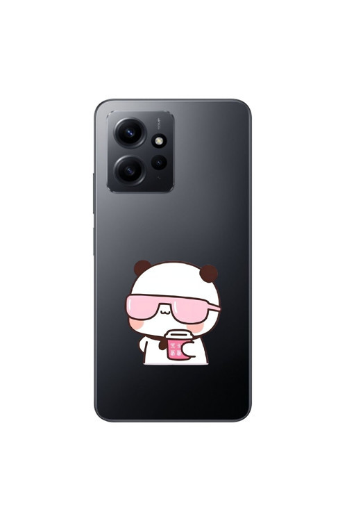 Xiaomi Redmi Note 12 Uyumlu Şeffaf Kılıf Couple Ayıcık 2 Tasarımlı